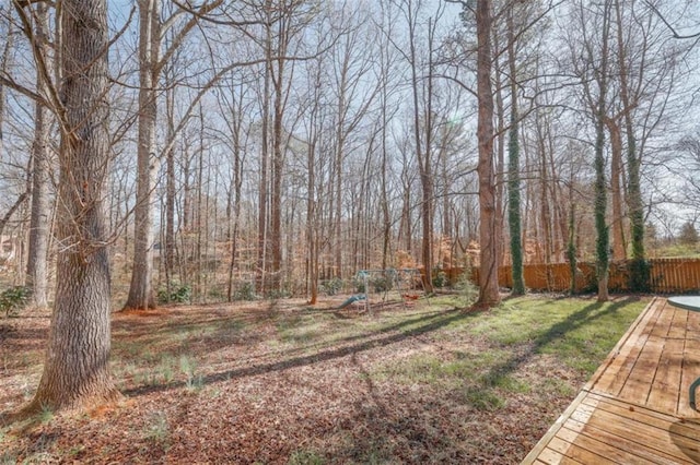 view of yard with fence