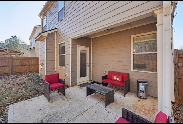 view of patio / terrace featuring an outdoor living space