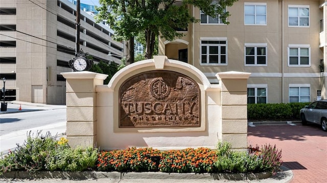 view of community sign