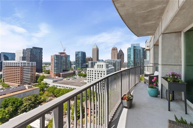 943 Peachtree St NE Unit 1910, Atlanta, GA 30309 - balcony with a city view