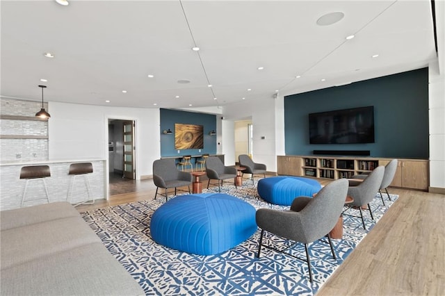943 Peachtree St NE Unit 1910, Atlanta, GA 30309 - living room featuring recessed lighting and wood finished floors