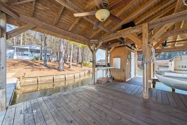 433 Dwain Ball Rd, Sparta, GA 31087 - deck featuring a dock and boat lift