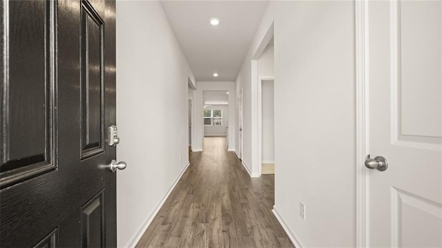 hall featuring hardwood / wood-style flooring