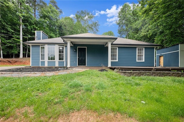 3208 Navajo Cir, Gainesville, GA 30501 - single story home with a front yard and a chimney