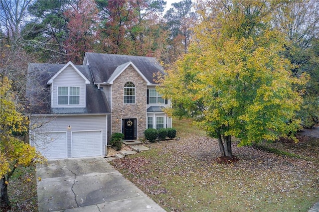 view of front of home featuring a garage