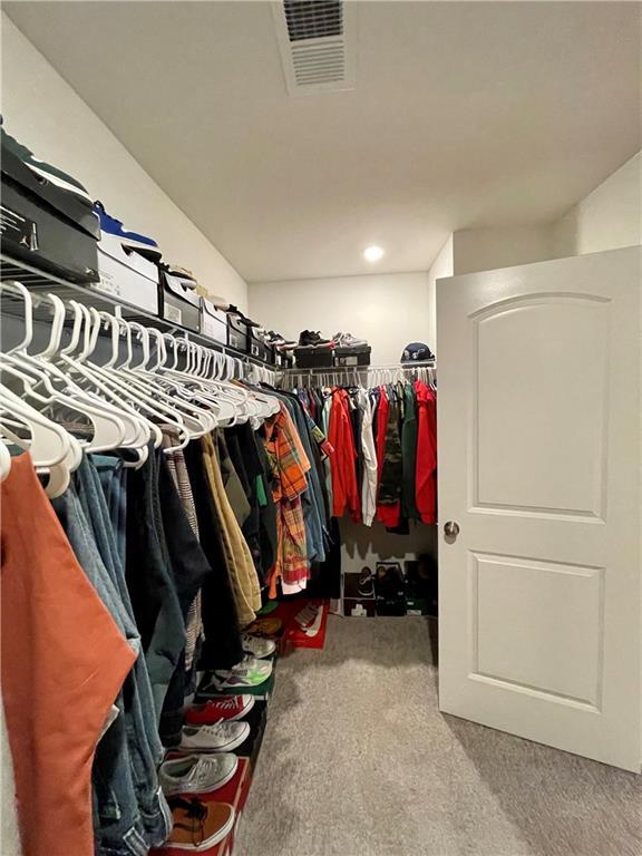 spacious closet with carpet floors