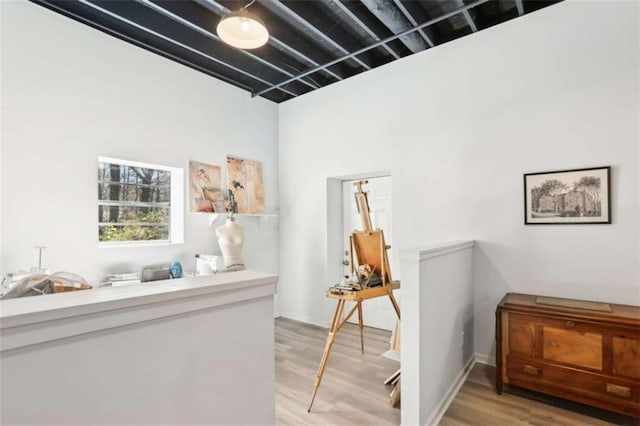 interior space featuring wood-type flooring