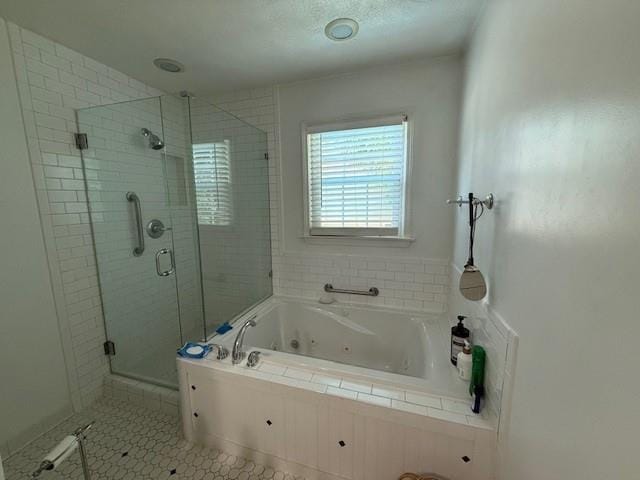 3545 Manchester Dr, Lawrenceville, GA 30044 - bathroom featuring a shower stall, a whirlpool tub, and tile patterned flooring