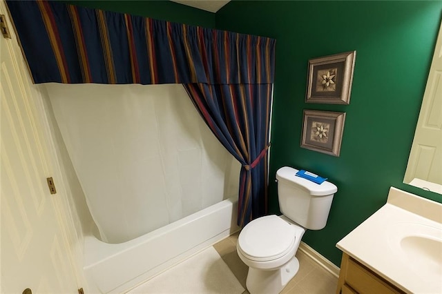 3545 Manchester Dr, Lawrenceville, GA 30044 - full bath with vanity, shower / bath combo, and tile patterned flooring