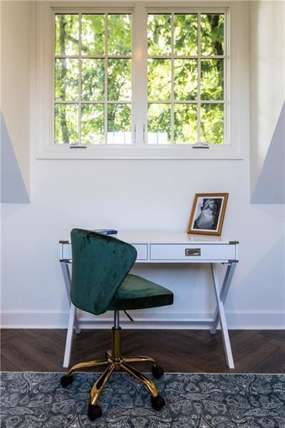 sitting room with hardwood / wood-style floors