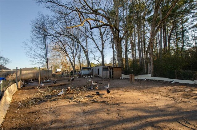 view of yard with fence