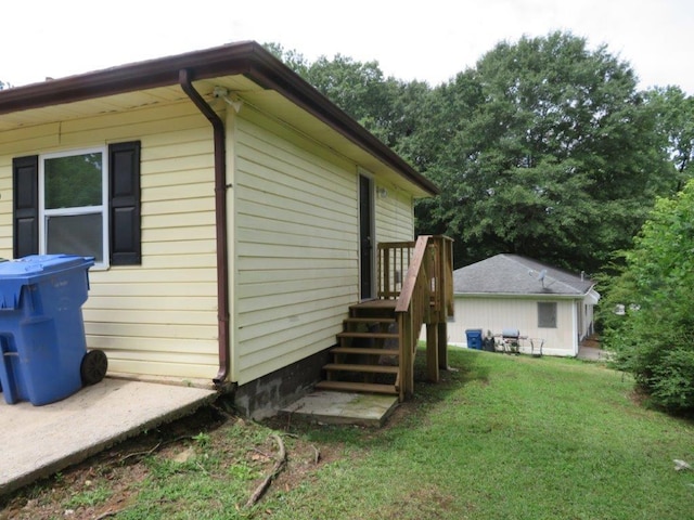 view of property exterior featuring a yard