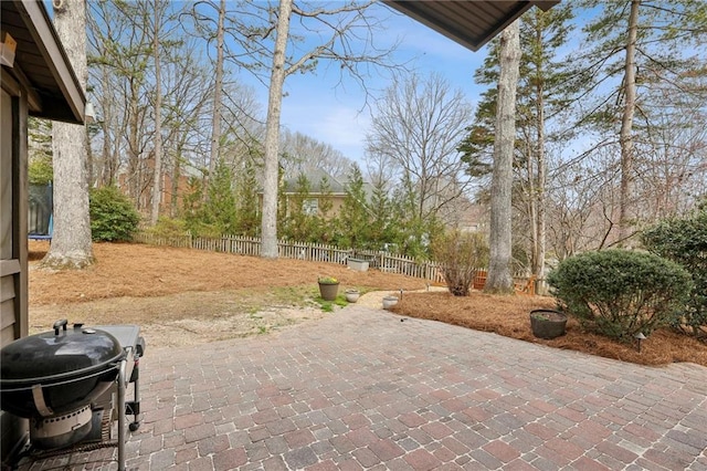 view of patio / terrace with fence and grilling area