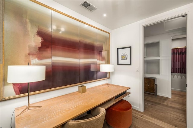 2233 Peachtree Rd NE Unit 1207, Atlanta, GA 30309 - home office with wood finished floors, baseboards, and recessed lighting