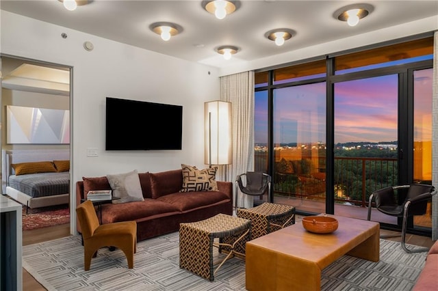 2233 Peachtree Rd NE Unit 1207, Atlanta, GA 30309 - living room with floor to ceiling windows