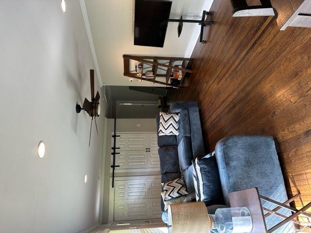 2314 Bryant Dr, Atlanta, GA 30344 - living room featuring wooden walls