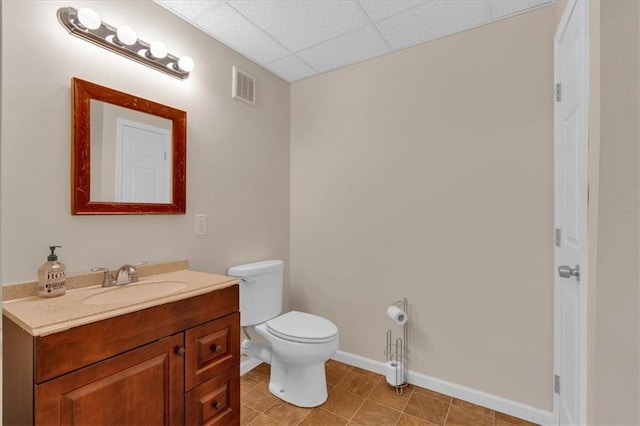 3122 Harmony Rd, Temple, GA 30179 - bathroom featuring a drop ceiling, vanity, and tile patterned flooring