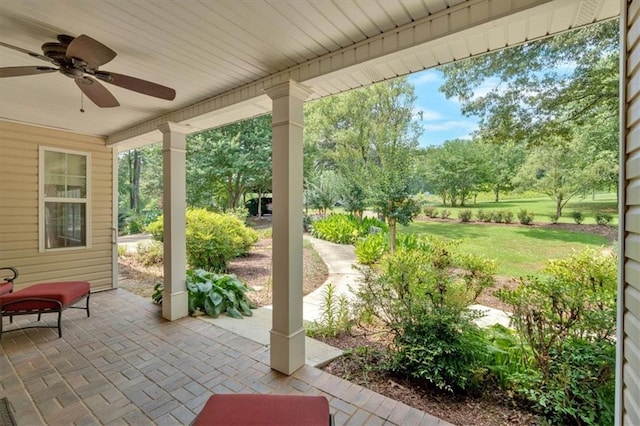 3122 Harmony Rd, Temple, GA 30179 - view of patio / terrace featuring a ceiling fan