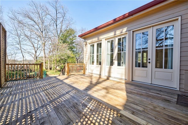 deck with french doors