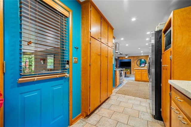 1138 Berkeley Rd, Avondale Estates, GA 30002 - corridor featuring recessed lighting and light stone finish floors