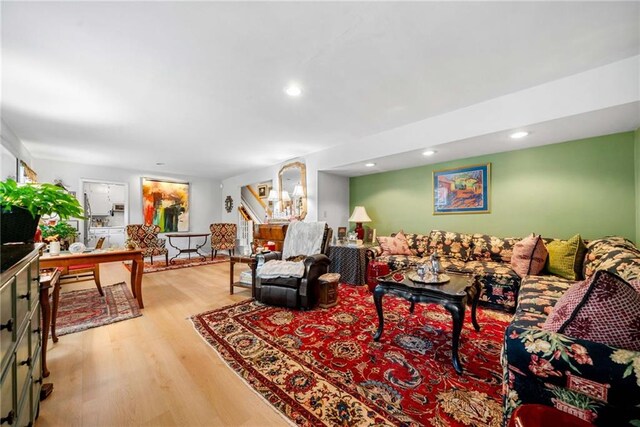 1138 Berkeley Rd, Avondale Estates, GA 30002 - living area featuring wood finished floors and recessed lighting