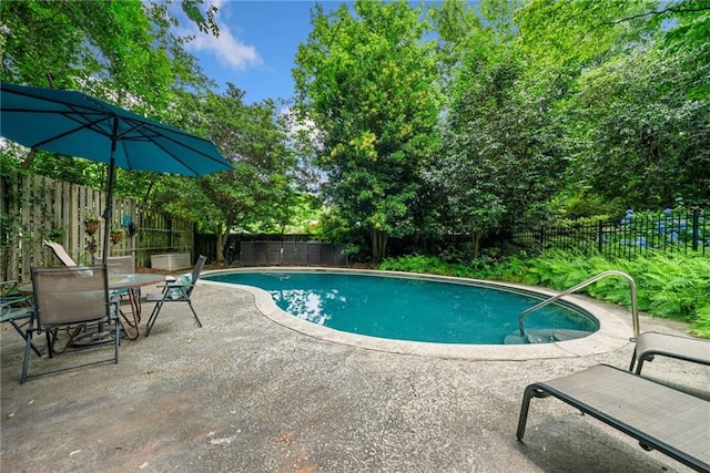 1138 Berkeley Rd, Avondale Estates, GA 30002 - view of swimming pool featuring a patio area and a fenced backyard