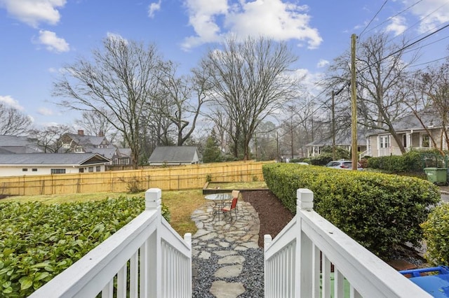 view of yard with a patio area