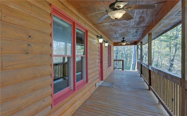 deck featuring a porch