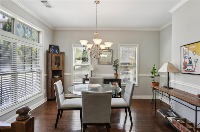 7275 Highland Blf Unit 8, Atlanta, GA 30328 - dining area featuring plenty of natural light, a chandelier, crown molding, and wood-type flooring