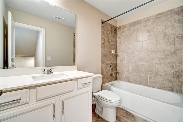 1858 Belmore St SE, Smyrna, GA 30080 - bathroom with vanity,  shower combination, and tile patterned floors