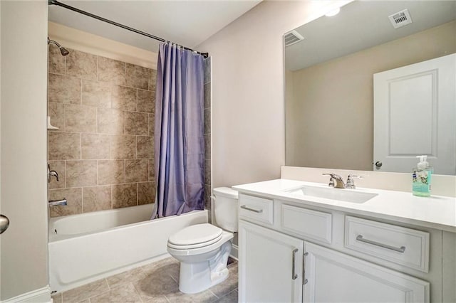 1858 Belmore St SE, Smyrna, GA 30080 - bathroom with vanity, shower / tub combo with curtain, and tile patterned floors