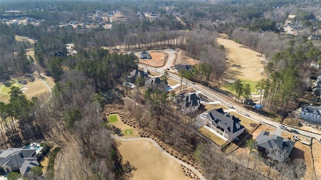 drone / aerial view with a forest view