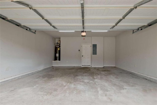 529 Dasheill Ln, Atlanta, GA 30349 - garage featuring a garage door opener, electric panel, and water heater