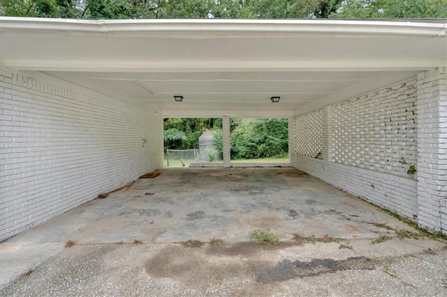 view of car parking with a carport