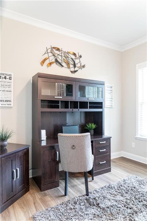 2665 Crowbrook Way, Cumming, GA 30040 - office space with light wood-type flooring, ornamental molding, and baseboards