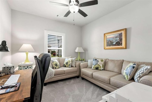 1311 Calgary Lk, Winder, GA 30680 - living area with ceiling fan and carpet floors