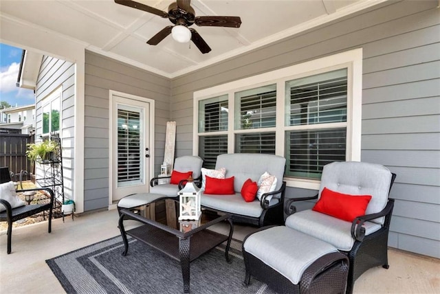 1311 Calgary Lk, Winder, GA 30680 - view of patio featuring a ceiling fan and outdoor lounge area