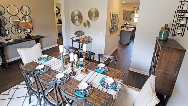 dining room featuring dark hardwood / wood-style flooring