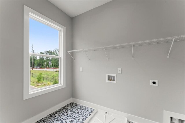 1420 Coretta Bnd, Atlanta, GA 30318 - laundry room featuring washer hookup, electric dryer hookup, plenty of natural light, and baseboards