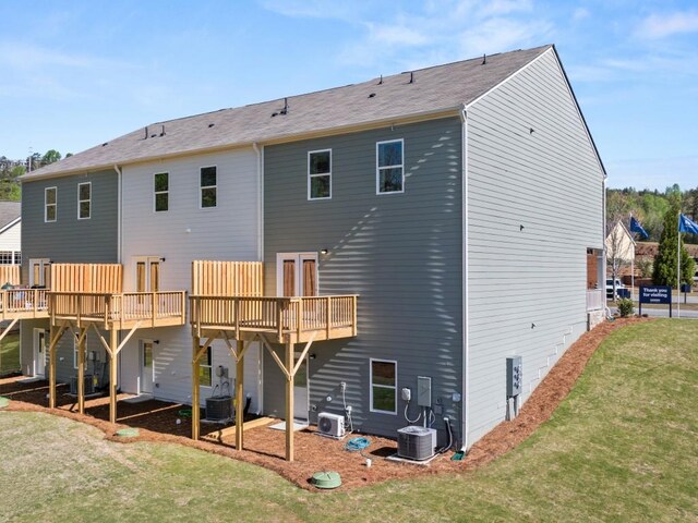 10 Rustin Rdg, Dahlonega, GA 30533 - rear view of property featuring a yard and a wooden deck