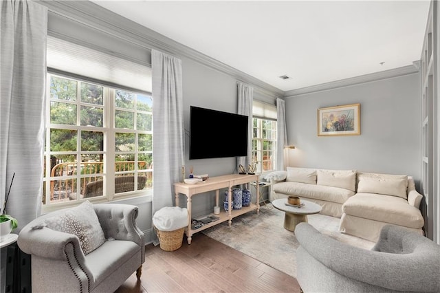 1055 Piedmont Ave NE Unit 106, Atlanta, GA 30309 - living area with ornamental molding and wood finished floors
