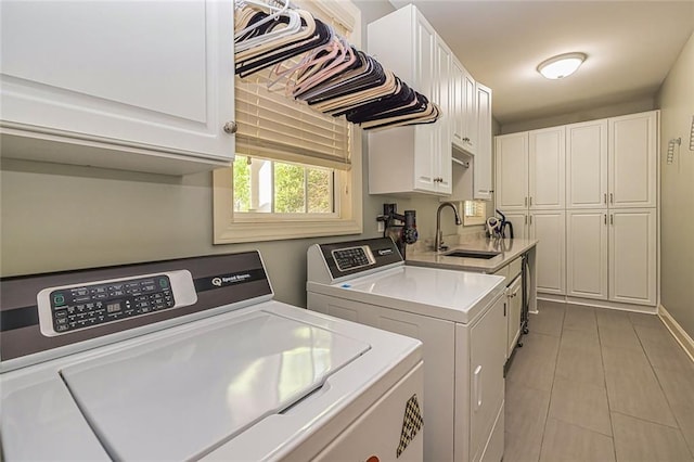 20 Jasmine Ct, Newnan, GA 30265 - laundry room with cabinet space, independent washer and dryer, and light tile patterned floors