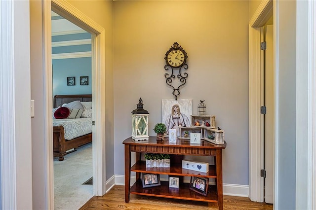 20 Jasmine Ct, Newnan, GA 30265 - hallway with baseboards and wood finished floors