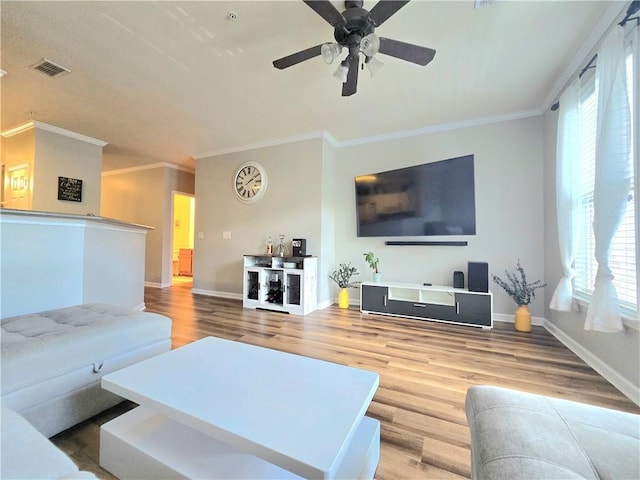1975 Nocturne Dr Unit 2206, Alpharetta, GA 30009 - living area featuring wood finished floors, crown molding, and ceiling fan