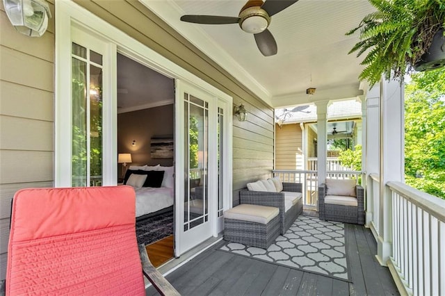 891 Paoli Ave SE, Atlanta, GA 30316 - wooden terrace with ceiling fan
