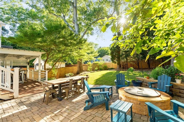 891 Paoli Ave SE, Atlanta, GA 30316 - view of patio with a fire pit and outdoor dining area