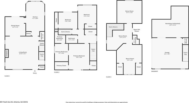 891 Paoli Ave SE, Atlanta, GA 30316 - room layout