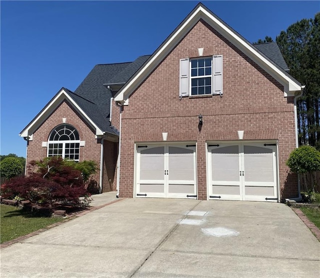 view of front property with a garage