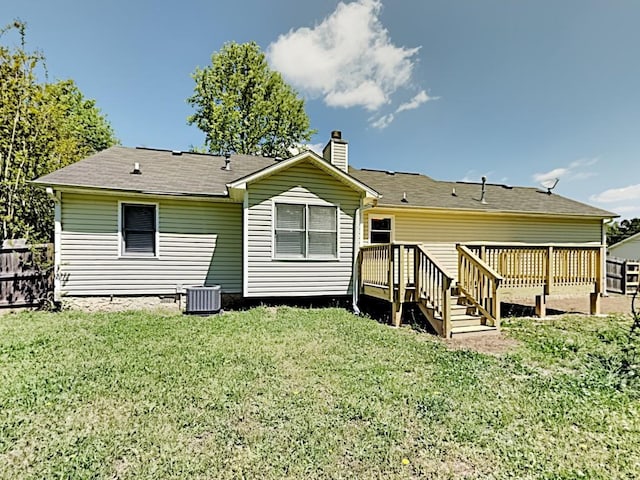 365 Wesley Mill Pl, Villa Rica, GA 30180 - back of property with a wooden deck and a chimney