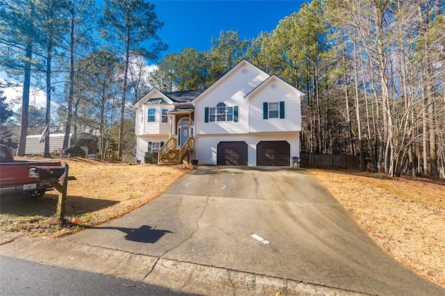 raised ranch with a garage